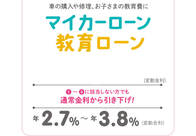 マイカーローン教育ローン