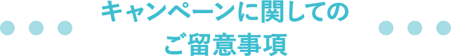 キャンペーンに関してのご留意事項