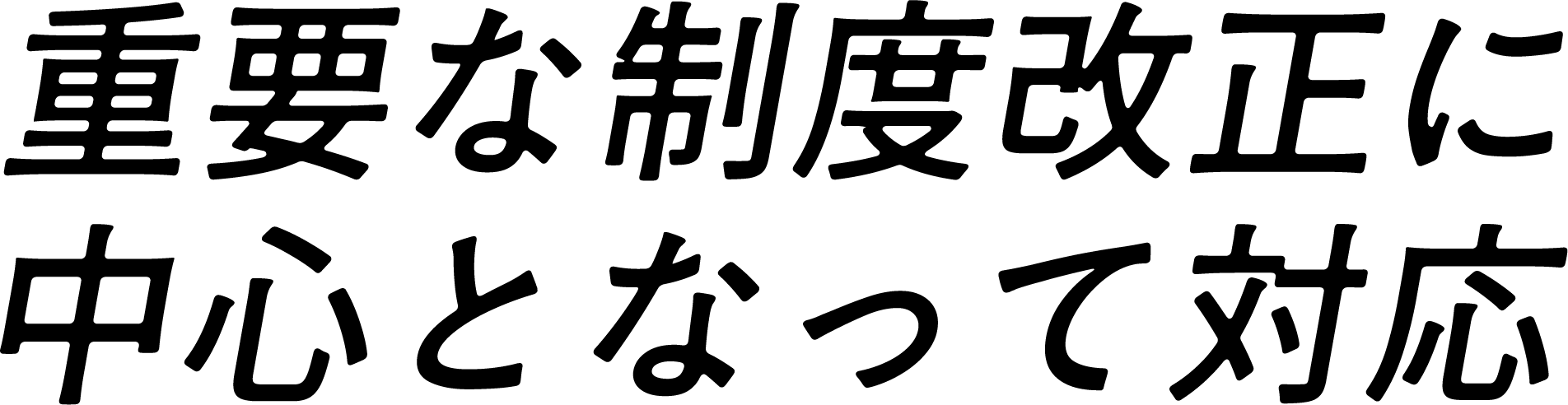 重要な制度改正に中心となって対応